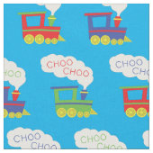 Niedlich Choo Trains Kinderzimmer Dekoration Stoff (Nahaufnahme)