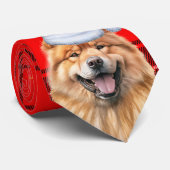 Niedlich Chow Chow Dog Roter Karierter Weihnachtsf Krawatte (Gerollt)