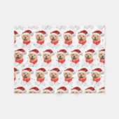 Niedlich Chow Chow Dog Weihnachtsmuster Fleecedecke (Vorderseite (Horizontal))