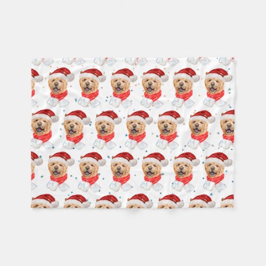 Niedlich Chow Chow Dog Weihnachtsmuster Fleecedecke (Vorderseite (Horizontal))