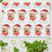 Niedlich Chow Chow Dog Weihnachtsmuster Geschirrtuch (Gefaltet)
