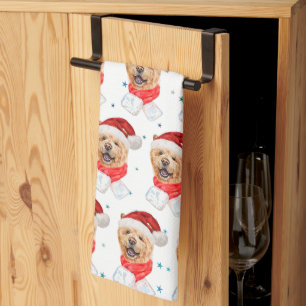 Niedlich Chow Chow Dog Weihnachtsmuster Geschirrtuch