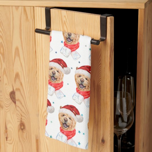 Niedlich Chow Chow Dog Weihnachtsmuster Geschirrtuch (Drittel gefaltet)
