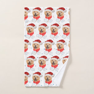 Niedlich Chow Chow Dog Weihnachtsmuster Handtuch