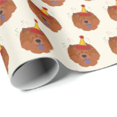 Niedlich Chow Chow mit einem Weihnachtsmannmütze M Geschenkpapier (Rolleneckpunkt)