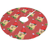 Niedlich Chow Chow Weihnachten froh Polyester Weihnachtsbaumdecke (Schrägansicht)