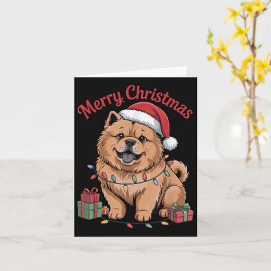 Niedlich Chow Chow Weihnachten Weihnachten Weihnac Karte (Gelbe Blume)