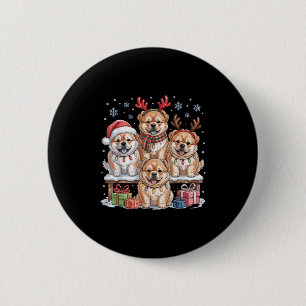Niedlich Chow Chow Weihnachten Welpen Hunde Liebha Button