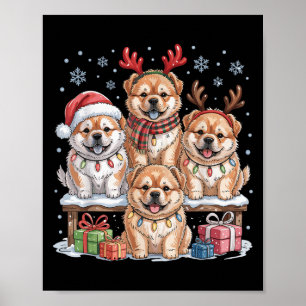 Niedlich Chow Chow Weihnachten Welpen Hunde Liebha Poster