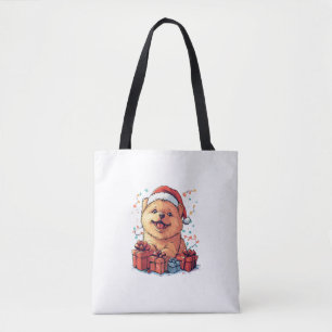 Niedlich Chow Chow Weihnachtsmannmütze Weihnachten Tasche