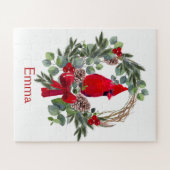 Niedlich Chrismas Kardinal Bird Nature Individuell Puzzle (Horizontal)