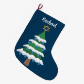 Niedlich Chrismukkah Hanukkah Dreidel Tree Großer Weihnachtsstrumpf (Vorderansicht (hängend))