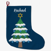 Niedlich Chrismukkah Hanukkah Dreidel Tree Großer Weihnachtsstrumpf (Vorderseite)