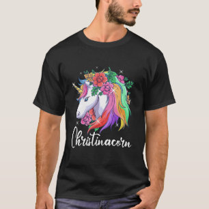 Niedlich Christinacorn Personalisierter Name Unico T-Shirt