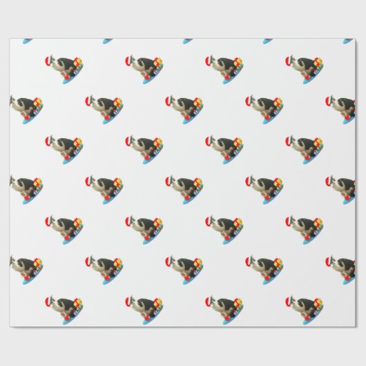 Niedlich Christmas Merlin Cat Geschenkpapier (Flach)