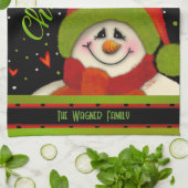Niedlich Christmastime Snowman Red Green Personali Geschirrtuch (Gefaltet)
