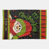 Niedlich Christmastime Snowman Red Green Personali Geschirrtuch (Horizontal)