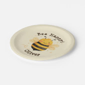 Niedlich Chubby Bumblebee "Bee Happy" Pappteller (Schrägansicht)