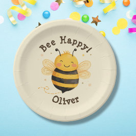 Niedlich Chubby Bumblebee "Bee Happy" Pappteller
