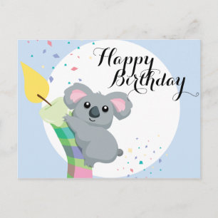 Niedlich Chubby Cartoon Koala Geburtstag Postkarte