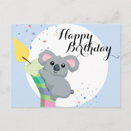 Niedlich Chubby Cartoon Koala Geburtstag Postkarte