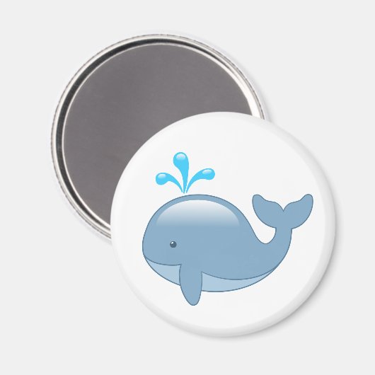 Niedlich Chubby Cartoon Whale Magnet (Vorderseite/Rückseite)