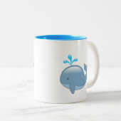 Niedlich Chubby Cartoon Whale Zweifarbige Tasse (VorderseiteRechts)
