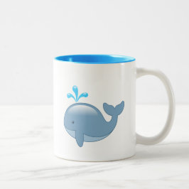 Niedlich Chubby Cartoon Whale Zweifarbige Tasse