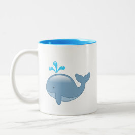 Niedlich Chubby Cartoon Whale Zweifarbige Tasse