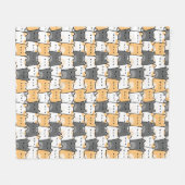 Niedlich Chubby Cat Doodle Fleecedecke (Vorderseite (Horizontal))