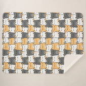 Niedlich Chubby Cat Doodle Sherpadecke (Vorderseite (Horizontal))