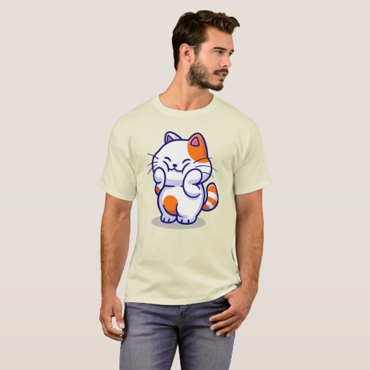 Niedlich Chubby Cat T-Shirt (Vorne ganz)