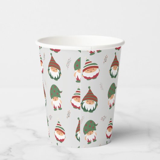 Niedlich Chubby Christmas Elves Pattern Pappbecher (Rechts)