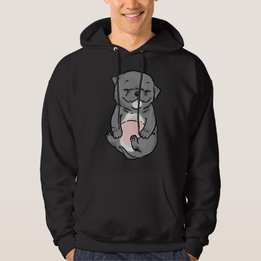 Niedlich Chubby Gray Pitbull Puppy Hoodie (Vorderseite)