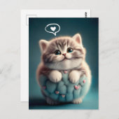 Niedlich Chubby Kitten Lieben Sie Postkarte (Vorne/Hinten)