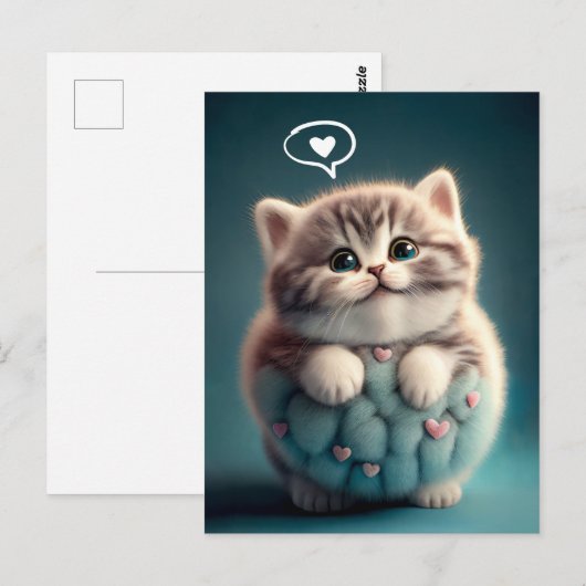Niedlich Chubby Kitten Lieben Sie Postkarte (Vorne/Hinten)