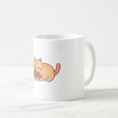 Niedlich Chubby Orange Tabby Cat Essen Spaghetti V Kaffeetasse (VorderseiteRechts)