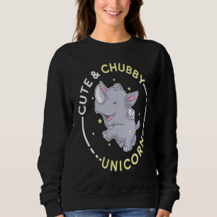 Niedlich Chubby Unicorn Rhino Tierische Kinder Sweatshirt