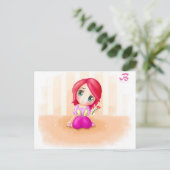 Niedlich Cindy Anime Manga Chibi farbenfroh Postkarte (Stehend Vorderseite)