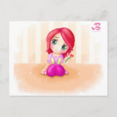 Niedlich Cindy Anime Manga Chibi farbenfroh Postkarte (Vorderseite)