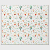 Niedlich Circus Air Ballon Herz Pattern Baby Dusch Geschenkpapier (Flach)