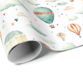 Niedlich Circus Air Ballon Herz Pattern Baby Dusch Geschenkpapier (Rolleneckpunkt)