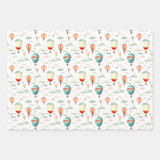 Niedlich Circus Air Ballon Hört Baby Dusche Kinder Geschenkpapier Set (Vorderseite 2)