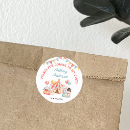 Niedlich Circus Karneval Fiesta 1. Geburtstag Viel Runder Aufkleber