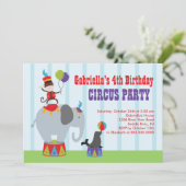 NIEDLICH Circus Kindergeburtstag Party Einladung (Stehend Vorderseite)