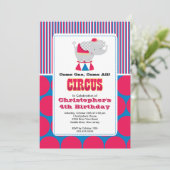 NIEDLICH Circus Kindergeburtstag Party Einladung (Stehend Vorderseite)