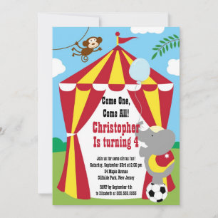 Niedlich Circus Zelt Geburtstagsparty Einladungen