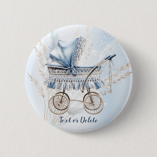 Niedlich Classic Baby Stroller Blume Schöne Blüte Button (Vorderseite)