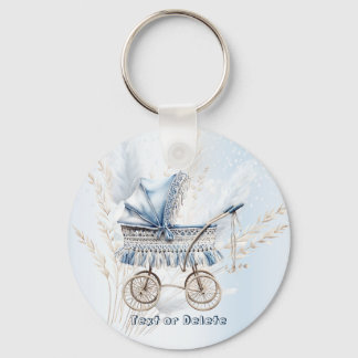 Niedlich Classic Baby Stroller Blume Schöne Blüte Schlüsselanhänger