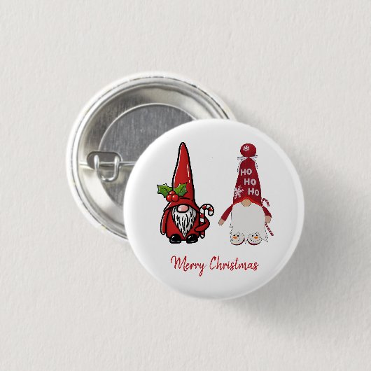 Niedlich Classic Gnomes Custom Christmas Button (Vorne & Hinten)